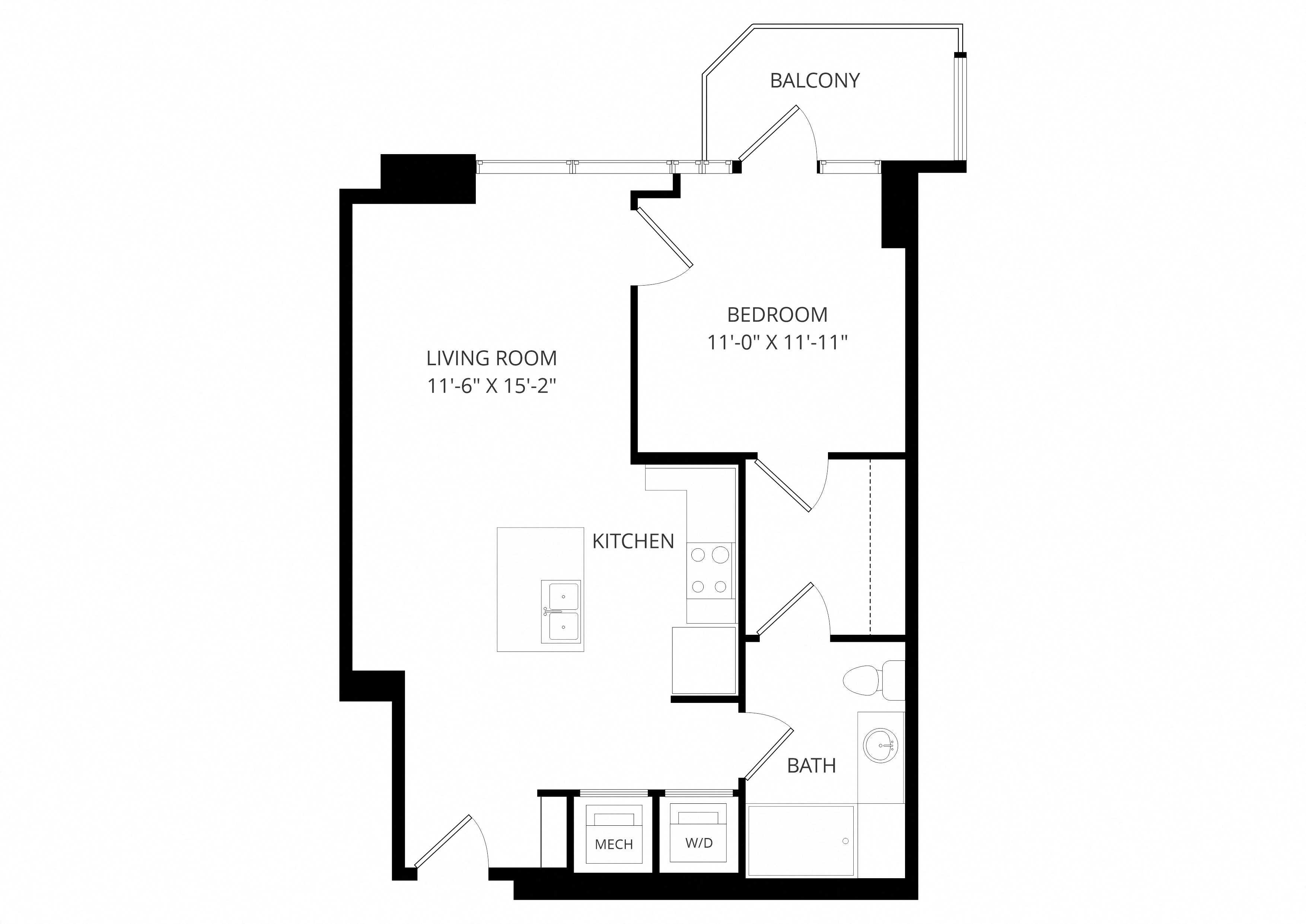 A5_OneBedroom floor plan
